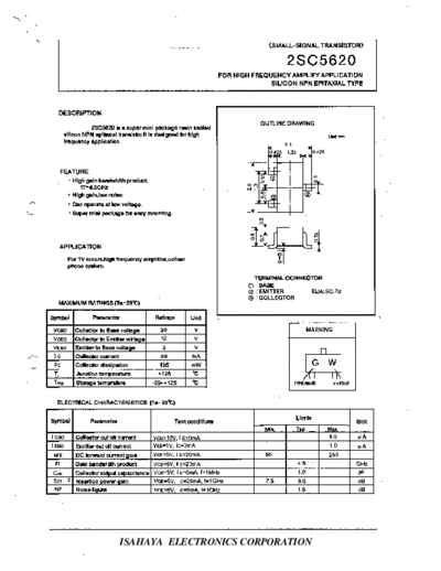 Isahaya 2sc5620  . Electronic Components Datasheets Active components Transistors Isahaya 2sc5620.pdf
