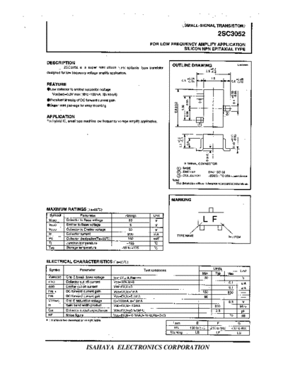 . Electronic Components Datasheets 2sc3052  . Electronic Components Datasheets Active components Transistors Isahaya 2sc3052.pdf