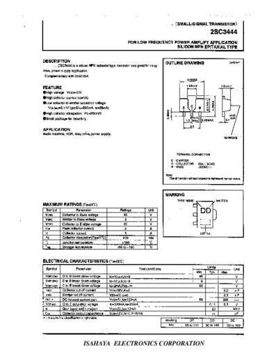 Isahaya 2sc3444  . Electronic Components Datasheets Active components Transistors Isahaya 2sc3444.pdf