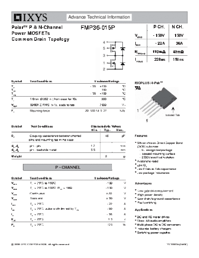 Ixys fmp36-015p  . Electronic Components Datasheets Active components Transistors Ixys fmp36-015p.pdf