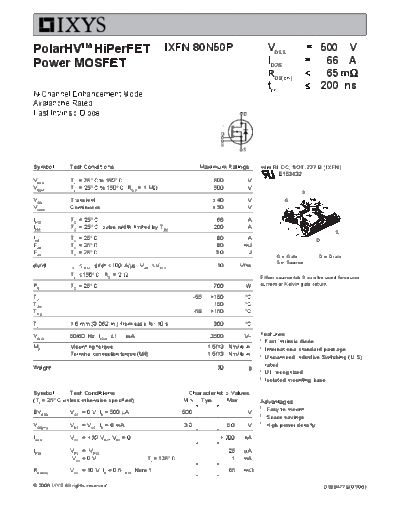 Ixys ixfn80n50p  . Electronic Components Datasheets Active components Transistors Ixys ixfn80n50p.pdf