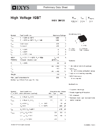 Ixys ixgy2n120  . Electronic Components Datasheets Active components Transistors Ixys ixgy2n120.pdf