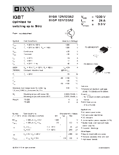 Ixys ixga12n120a2 ixgp12n120a2  . Electronic Components Datasheets Active components Transistors Ixys ixga12n120a2_ixgp12n120a2.pdf