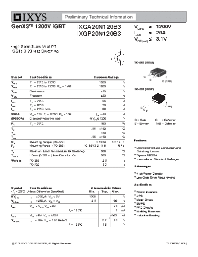 Ixys ixga20n120b3 ixgp20n120b3  . Electronic Components Datasheets Active components Transistors Ixys ixga20n120b3_ixgp20n120b3.pdf