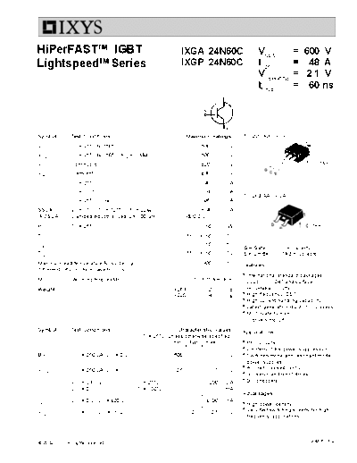 Ixys ixga24n60c ixgp24n60c  . Electronic Components Datasheets Active components Transistors Ixys ixga24n60c_ixgp24n60c.pdf