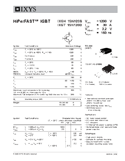 Ixys ixgh15n120b ixgt15n120b  . Electronic Components Datasheets Active components Transistors Ixys ixgh15n120b_ixgt15n120b.pdf