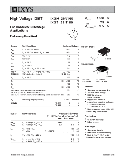 Ixys ixgh25n160 ixgt25n160  . Electronic Components Datasheets Active components Transistors Ixys ixgh25n160_ixgt25n160.pdf