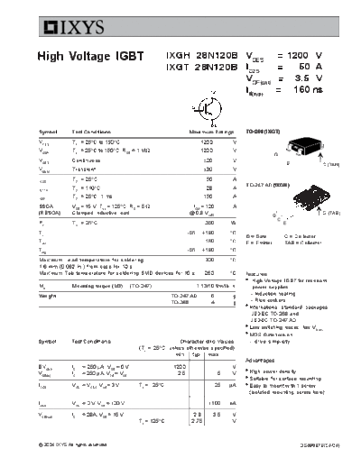 Ixys ixgh28n120b ixgt28n120b  . Electronic Components Datasheets Active components Transistors Ixys ixgh28n120b_ixgt28n120b.pdf