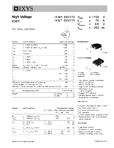 Ixys ixgh32n170 ixgt32n170  . Electronic Components Datasheets Active components Transistors Ixys ixgh32n170_ixgt32n170.pdf