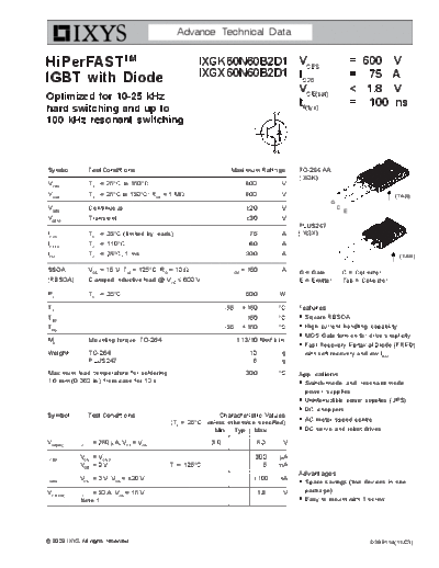 Ixys ixgk60n60b2d1 ixgx60n60b2d1  . Electronic Components Datasheets Active components Transistors Ixys ixgk60n60b2d1_ixgx60n60b2d1.pdf