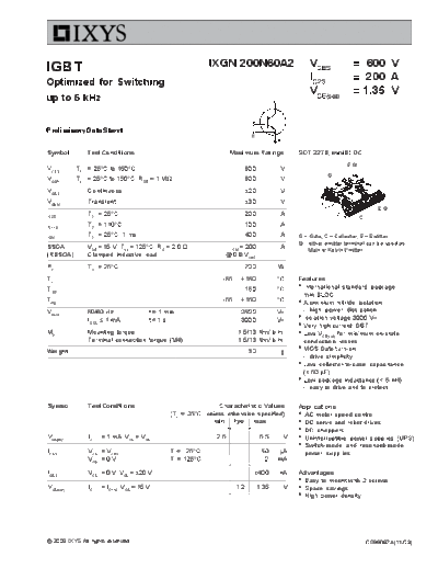 Ixys ixgn200n60a2  . Electronic Components Datasheets Active components Transistors Ixys ixgn200n60a2.pdf