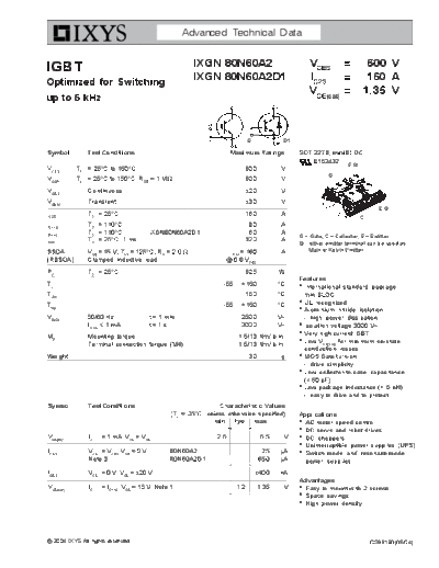 Ixys ixgn80n60a2d1  . Electronic Components Datasheets Active components Transistors Ixys ixgn80n60a2d1.pdf