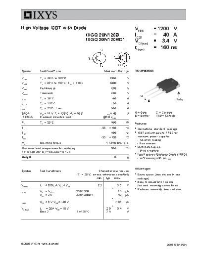 Ixys ixgq20n120b  . Electronic Components Datasheets Active components Transistors Ixys ixgq20n120b.pdf