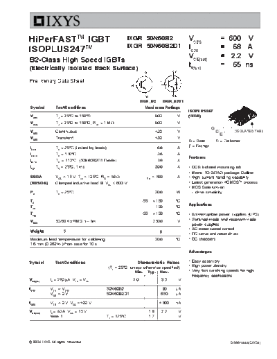 Ixys ixgr50n60b2  . Electronic Components Datasheets Active components Transistors Ixys ixgr50n60b2.pdf