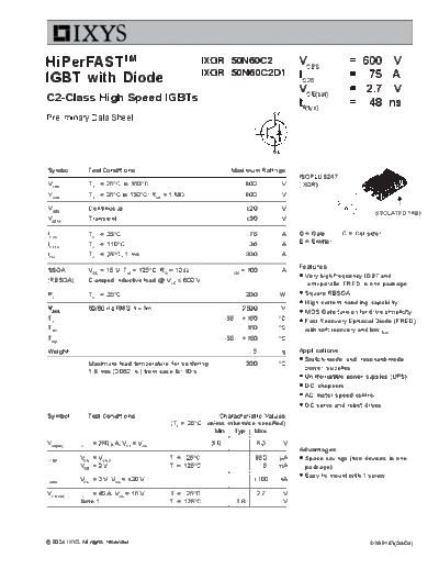 Ixys ixgr50n60c2  . Electronic Components Datasheets Active components Transistors Ixys ixgr50n60c2.pdf
