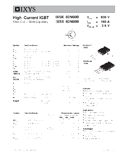 . Electronic Components Datasheets ixsk80n60b ixsx80n60b  . Electronic Components Datasheets Active components Transistors Ixys ixsk80n60b_ixsx80n60b.pdf