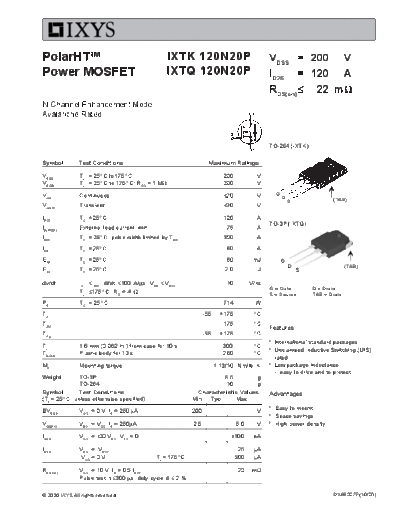 . Electronic Components Datasheets ixtk120n20p ixtq120n20p  . Electronic Components Datasheets Active components Transistors Ixys ixtk120n20p_ixtq120n20p.pdf