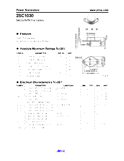 Jmnic 2sc1030  . Electronic Components Datasheets Active components Transistors Jmnic 2sc1030.pdf