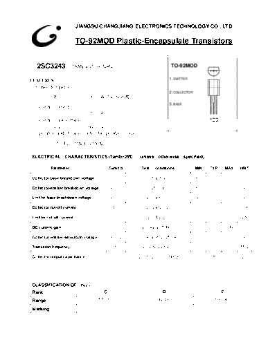 Jiangsu 2sc3243  . Electronic Components Datasheets Active components Transistors Jiangsu 2sc3243.pdf