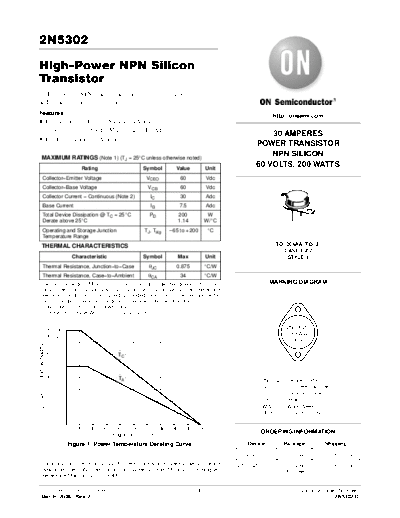 ON Semiconductor 2n5302  . Electronic Components Datasheets Active components Transistors ON Semiconductor 2n5302.pdf