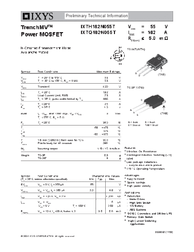 Ixys ixth182n055t ixtq182n055t  . Electronic Components Datasheets Active components Transistors Ixys ixth182n055t_ixtq182n055t.pdf