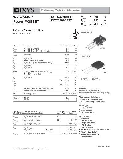 Ixys ixth220n055t ixtq220n055t  . Electronic Components Datasheets Active components Transistors Ixys ixth220n055t_ixtq220n055t.pdf