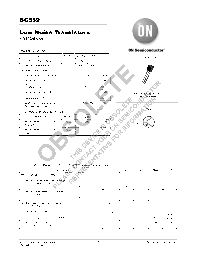 ON Semiconductor bc559  . Electronic Components Datasheets Active components Transistors ON Semiconductor bc559.pdf