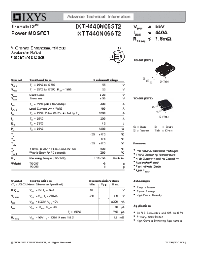 Ixys ixth440n055t2 tt440n055t2  . Electronic Components Datasheets Active components Transistors Ixys ixth440n055t2_tt440n055t2.pdf