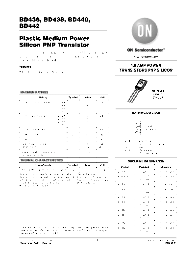 ON Semiconductor bd436 bd438 bd440 bd442  . Electronic Components Datasheets Active components Transistors ON Semiconductor bd436_bd438_bd440_bd442.pdf