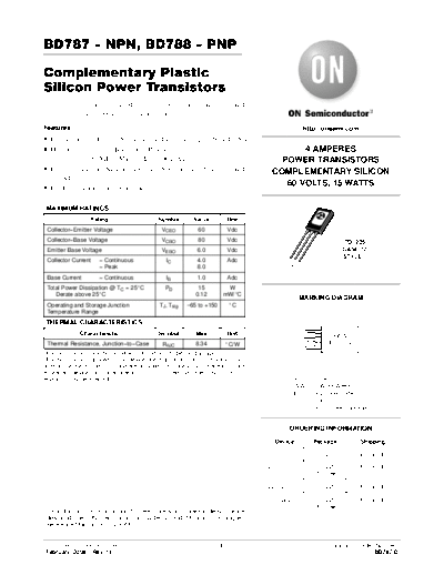 ON Semiconductor bd787 bd788  . Electronic Components Datasheets Active components Transistors ON Semiconductor bd787_bd788.pdf