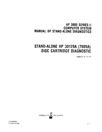 HP 30129-90007 7905diag Feb76  HP 3000 seriesII Standalone_PeriphDiags 30129-90007_7905diag_Feb76.pdf