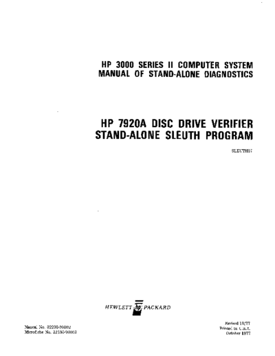 HP 32230-90002 7920verif Oct77  HP 3000 seriesII Standalone_PeriphDiags 32230-90002_7920verif_Oct77.pdf