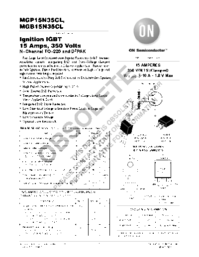 ON Semiconductor mgp15n35cl-d  . Electronic Components Datasheets Active components Transistors ON Semiconductor mgp15n35cl-d.pdf
