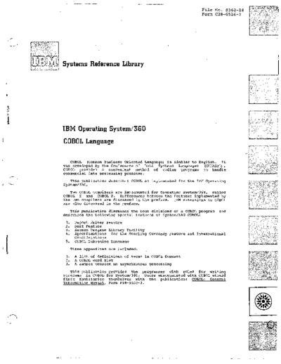 IBM C28-6516-2 IBM OS360 COBOL Language Dec64  IBM 360 os cobol C28-6516-2_IBM_OS360_COBOL_Language_Dec64.pdf