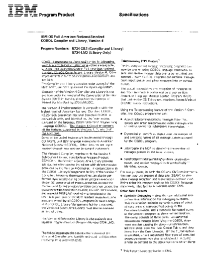 IBM GC28-6464-2 IBM OS COBOL Product Specification Nov72  IBM 360 os cobol GC28-6464-2_IBM_OS_COBOL_Product_Specification_Nov72.pdf