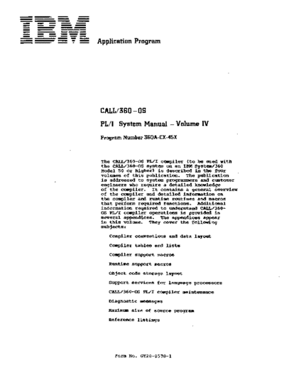 IBM GY20-0570-1 CALL 360 PL1 System Manual Vol 4 Jan71  IBM 360 os call_360 GY20-0570-1_CALL_360_PL1_System_Manual_Vol_4_Jan71.pdf