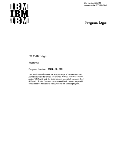 IBM GY28-6618-5 OS ISAM Logic Rel 21 Feb72  IBM 360 os isam GY28-6618-5_OS_ISAM_Logic_Rel_21_Feb72.pdf