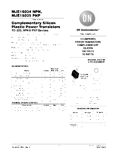 ON Semiconductor mje15034-35  . Electronic Components Datasheets Active components Transistors ON Semiconductor mje15034-35.pdf