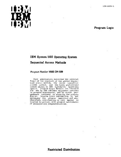IBM Y28-6604-1 Sequential Access Methods PLM Jan67  IBM 360 os plm_1966-67 Y28-6604-1_Sequential_Access_Methods_PLM_Jan67.pdf