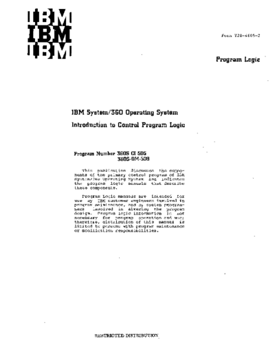 IBM Y28-6605-2 Introduction To Control Program Logic PLM Sep66  IBM 360 os plm_1966-67 Y28-6605-2_Introduction_To_Control_Program_Logic_PLM_Sep66.pdf