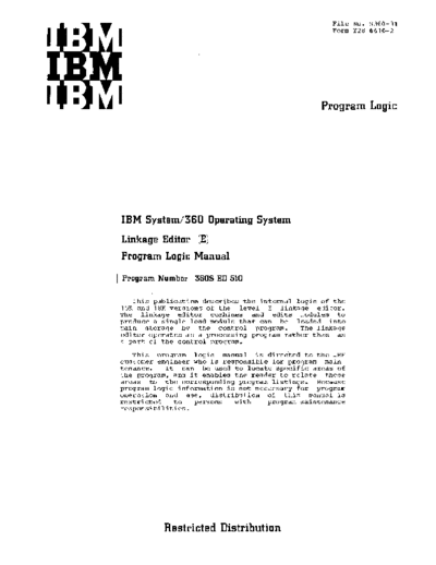 IBM Y28-6610 LinkEdit E PLM Jun67  IBM 360 os plm_1966-67 Y28-6610_LinkEdit_E_PLM_Jun67.pdf