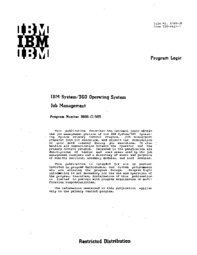 IBM Y28-6613-1 Job Management PLM Mar67  IBM 360 os plm_1966-67 Y28-6613-1_Job_Management_PLM_Mar67.pdf