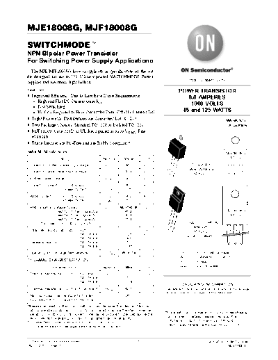 ON Semiconductor mje18008 mjf18008  . Electronic Components Datasheets Active components Transistors ON Semiconductor mje18008_mjf18008.pdf
