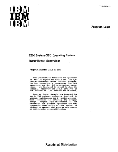 IBM Y28-6616-1 IO Supervisor PLM Apr67  IBM 360 os plm_1966-67 Y28-6616-1_IO_Supervisor_PLM_Apr67.pdf
