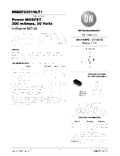 ON Semiconductor mmbf0201nlt1-d  . Electronic Components Datasheets Active components Transistors ON Semiconductor mmbf0201nlt1-d.pdf