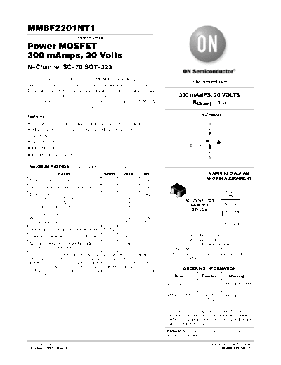 ON Semiconductor mmbf2201nt1-d  . Electronic Components Datasheets Active components Transistors ON Semiconductor mmbf2201nt1-d.pdf