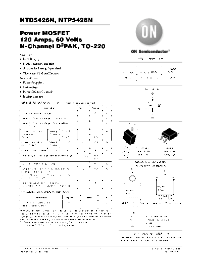 ON Semiconductor ntb5426n ntp5426n  . Electronic Components Datasheets Active components Transistors ON Semiconductor ntb5426n_ntp5426n.pdf