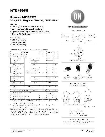 ON Semiconductor ntd4808n-d  . Electronic Components Datasheets Active components Transistors ON Semiconductor ntd4808n-d.pdf