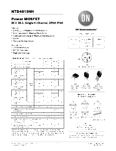 ON Semiconductor ntd4815nh-d  . Electronic Components Datasheets Active components Transistors ON Semiconductor ntd4815nh-d.pdf