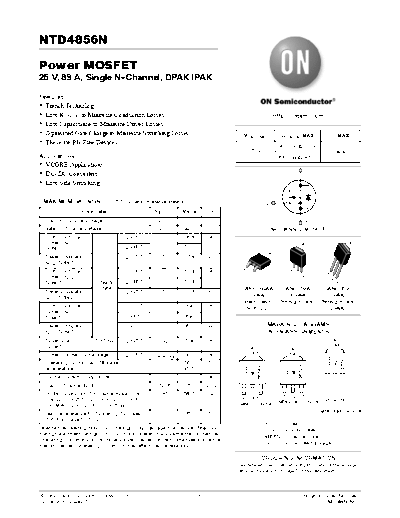 ON Semiconductor ntd4856n  . Electronic Components Datasheets Active components Transistors ON Semiconductor ntd4856n.pdf